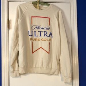 Michelob Ultra Pure Gold Cream Logo Sweatshirt